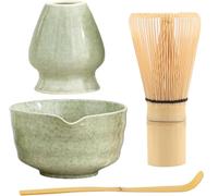 XPSSJMU Set matcha, agitatore per matcha, set per matcha, set per matcha, in ceramica, con ciotola per matcha con beccuccio, supporto per agitatore per matcha e cucchiaio in bambù, il miglior regalo