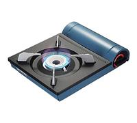 XPSSJMU Stufa A Gas Portatile Fiamma A Spirale 11.000 BTU 2.8kW Stufa A Uragano Accensione Elettronica Cucina Da Campeggio Stufa A Butano Backpacking Essentials,NERO+BLU