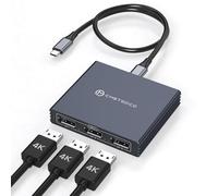 XPTSFDU Splitter da USB C a Displayport triplo monitor 4K60HZ USB C a 3 DisplayPort 1.4 Splitter tipo c a triplo DP 1 in 3 out MST HUB supporta mirroring e Sisplay esteso solo per Windows