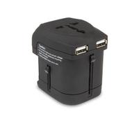 Hamlet XPW2UTRAVEL - Adattatore Universale da Viaggio + 2 USB charger da 2100 mA cadauna