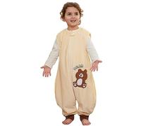 XQ&XG Sacco Nanna con piedini, Bambini Sacco Nanna con gambe 1.5 TOG, Sacco a pelo con gambe, Orso, 3-5 Anni
