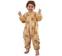 XQ&XG Sacco Nanna con piedini, Bambini Sacco Nanna con gambe 2.0 TOG, Flanella Sacco a pelo a maniche lunghe, Orso bruno, 110