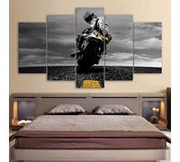 XQBHH 5 Pezzi Wall Art Pronto per Essere Appeso, Tela Valentino Rossi Moto Sports Motocicletta Decor Stampa Poster