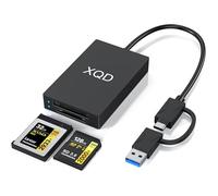 XQD, lettore di schede USB C/A, adattatore a doppio slot da 5 Gbps, compatibile con Nikon D5/Z7 serie M, Lexar 2933x/1400x USB Mark XQD card e schede SD per Android, Windows, Mac OS, Linux e iPhone 17