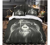 XQGASOEBN Cool Scimmia Set Di Copripiumino morbida microfibra 3 Pezzi stampa di 3D con cerniera grunge Set Di Copripiumino con federa traspirante for bambini e adolescenti Super king（260x220cm）