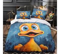 XQGASOEBN Coon Duck Face Copripiumino 3 Pezzi stampa di 3D microfibra morbida con cerniera Cute Coon Set Di Copripiumino cerniera ariosa traspirante for ragazzi Super king（260x220cm）