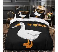 XQGASOEBN Duck with Knife Set Di Copripiumino stampa 3D con federa per cuscini 3 Pezzi microfibra traspirante Funny Coon copripiumino morbido e comodo for ragazzi King（220x240cm）