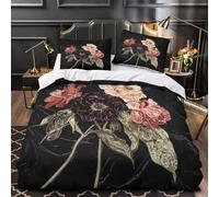 XQGASOEBN Fiore Set Di Copripiumino 3 Pezzi stampa 3D ultra microfibra con federa botanical still Life Set Di Copripiumino cerniera soffice traspirante for bambini Super king（260x220cm）