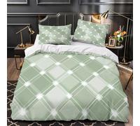 XQGASOEBN Green Diamond Copripiumino 3 Pezzi stampa 3D ultra microfibra con cerniera modern Geometrico Set Di Copripiumino con federa per cuscini morbido e comodo for coppie Super king（260x220cm）