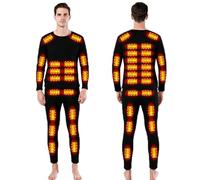 XQIDa durable Completo Intimo Termico riscaldato da Uomini e Donne per Lo Sci Invernale,Tramite USB Riscaldamento Intelligente a 42 Zone Maglia e Pantaloni Termici S-4XL