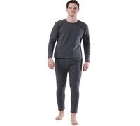 XQIDa durable Completo Intimo Termico riscaldato da Uomo per Lo Sci Invernale,Tramite USB Riscaldamento Intelligente a 42 Zone Maglia e Pantaloni Termici & Grigio/L