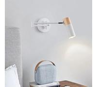 XQIDIANAA Lampada da Parete Moderna con Braccio oscillante, Applique da Parete cablata, Lampada Regolabile in Bianco e Nero con Interruttore on/off per Camera da Letto, Cucina e Soggiorno