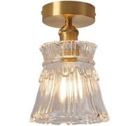 XQIDIANAA Lampada da Soffitto Moderna Semi-incassata, Lampada da Soffitto in Vetro con Base in Metallo, Lampada da Fattoria per Corridoio, Camera da Letto, Ingresso, Cucina, Soggiorno