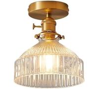 XQIDIANAA Lampada da Soffitto Moderna Semi-incassata, Lampada da Soffitto in Vetro con Base in Metallo, Lampada da Fattoria per Corridoio, Camera da Letto, Ingresso, Cucina, Soggiorno