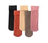 XQILGVF 5/10 Paia di Calzini Termici Invernali in Velluto, Calzini Spessi Caldi Invernali in Cashmere, Calzini tubolari Spessi in Velluto per Donna (One Size,5 Pairs A)