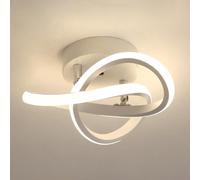 XQLVELNWD Moderna Plafoniera Semi-incassata, Lampada Da Soffitto Lineare A LED Da 12 W Con Dimmer A 3 Colori, Apparecchio Di Illuminazione For Corridoio, Luci Geometriche Vicine Al Soffitto(White)