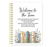 XQLZY Welcome To The Team A New Chapter Begins Today White Spiral Notebook, Inspirational Quotes Spiral Notebook Gifts for Women Mom Sister BFF