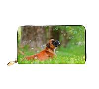 XqmarT Portafogli Boxer Dogs And Bubbles Portafoglio di grande capacità per uomo Portafogli da donna Portafoglio in pelle in microfibra per carte di credito