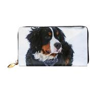 XqmarT Portafogli nevicata cane bovaro bernese Portafoglio di grande capacità per uomo Portafogli da donna Portafoglio in pelle in microfibra per carte di credito
