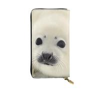 XqmarT Portafogli per cuccioli di foca bianca invernale Portafoglio di grande capacità per uomo Portafogli per donna Portafoglio in pelle in microfibra per carte di credito
