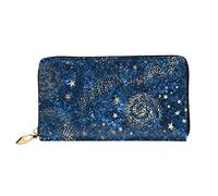 XqmarT Portafogli Space Galaxy Blue Nebula Portafoglio di grande capacità per uomo Portafogli da donna Portafoglio in pelle in microfibra con carta di credito