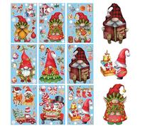XQMMGO 9 Fogli Adesivi per Finestre, Natale, Autoadesivi, Riutilizzabili, in PVC, Decorazione Natalizia per Porte e Vetrine in Vetro (Nano)