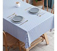 XQSSB Tovaglia Cerata Quadrata a Prova di Olio Pvc Riutilizzabile Impermeabile Antimacchia in Tessuto Azzurro 140 × 220 cm