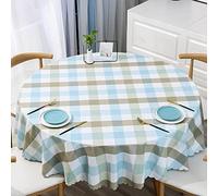 XQSSB Tovaglia Da Cucina Salotto Idrorepellente Anti Caldo Tovaglie con Trattamento Anti Macchie Formato Grande diametro Tondo 180 cm Blu Marrone