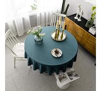 XQSSB Tovaglia Tovaglie Antimacchia in Tessuto Cotone Lino Resistente All'Usura Aspetto Rettangolare per Tavola Blu Diametro Tondo 200cm