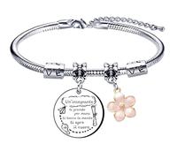 XQXQXZ Braccialetto insegnante Regali dell'insegnante Bracciale Braccialetto da DonnaUn bimbo impara quando l'amore insegna Ciondolo con Incisione Acciaio Regolare Regali di Laurea (1)