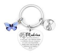 XQXQXZ portachiavi madrina,regalo madrina,portachiavi donna Zia vuoi essere la mia Madrina portachiavi regalo di natale,regali di zia da nipote nipote,regali di famiglia (6)