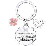 XQXQXZ Regalo Testimone Portachiavi vuoi essere la mia testimone idee regalo per testimone di nozze -Portachiavi Testimone Nozze vuoi essere la mia damigella (1)