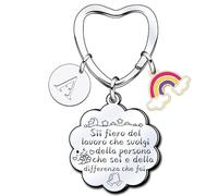 XQXQXZ "Sii fiero del lavoro che svolgi,della persona che sei e della differenza che faiidee regalo collega,regalo anniversario colleghe Portachiav Con letterei(A-Z) (1)