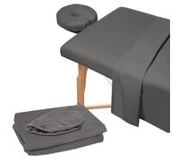 XQZMD Set di 3 lenzuola in microfibra per lettino da massaggio, copertura piatta per lettino da massaggio, include coperture per lettino da massaggio, lenzuola con angoli, coperture per culla del