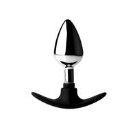 XR BRANDS 123300 Dark Invader Metal & Silicone Anale Plug, Medium, Argento