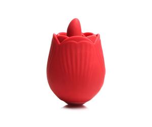XR Brands BLOOMGASM - French Rose Stimolatore Leccante e Vibrante - Rosso