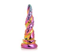 XR Brands Creature Cocks - Dildo in Vetro Incantevole Arcobaleno - Giallo & Rosa
