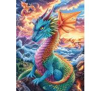 XRainbow Dragon in A Magical Forest Puzzle 500 Pezzi Rompicapo Creativo Artistico Scenery Science Fiction Stimolo Della Creatività Attività Per Il Tempo Libero Regalo Per Persone Creative 500 PCS