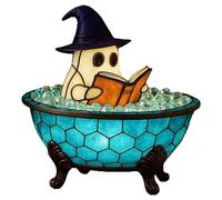 XRASKU Halloween Decor Ghost Bubble Bath Lamp Light Up Ghost Halloween Table Decorations Indoor halloyween Centerpieces Decorations for Table, Shelf, Fireplace