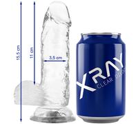 Xray clear dildo realista transparente 15.5cm x 3.5cm