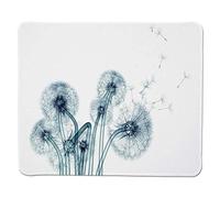 Xray Flower, insolita immagine di denti di leone su sfondo semplice stile Uv Negative of Nature Art, Teal White, bordo cucito antiscivolo