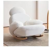 XRBCNMM Poltrona a dondolo imbottita con tessuto di cotone e lino, sedia da lettura con cuscino oversize, per cameretta dei bambini, camera da letto, soggiorno, veranda, balcone, adulti e bambini