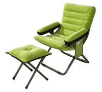 XRBCNMM Poltrona pieghevole con seduta regolabile in altezza e grandi tasche portaoggetti, sedia moderna per soggiorno, comoda, per camera da letto, ufficio, balcone (verde, confezione da 3)