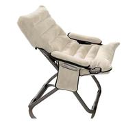 XRBCNMM Poltrona pieghevole con seduta regolabile in altezza e grandi tasche portaoggetti, sedia moderna per soggiorno, comoda, per camera da letto, ufficio, balcone (beige, confezione 1)