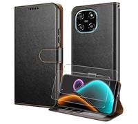 XRCS Custodia a portafoglio per Blackview Color 6 con 2 pellicole protettive in vetro temperato in pelle PU [blocco RFID] [cavalletto] [porta carte] custodia antiurto in TPU portafoglio magnetico