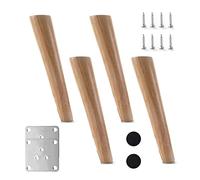 Xrdbfd Gambe per Mobili Rotonde,4X Piedini per Tavoli Legno,per Letti,scrivanie,poltrone,Gambe per Divani Legno Robusto,Piedini per Mobili Resistenti all'Usura,Dritti/inclinati,slanted-10cm/4in