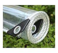 Xrdbfd Telone Impermeabile con Occhielli, Telo Protettivo Trasparente 2,5x4m, Teloni di Copertura in Plastica PVC, Telo Protezione Solare/antigelo per Tetti, Pergolati e Balconi,2.5x2.5m/8.2 * 8.2ft
