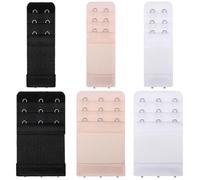 XREE Estensione reggiseno 3 ganci, prolunga reggiseno estensore 2 ganci chiusura reggiseno elastico per donne e ragazze, nero, color carne, bianco, Taglia unica