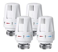 Xreuctop 4 Pezzi Testa Termostatica, Testina Termostatica, Valvola Termostatica, Valvole Termostatiche per Termosifoni, Testina di Termostato Radiatore con Filetto M30 x 1.5, per la Casa e l'ufficio