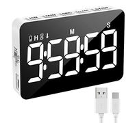 XREXS Timer da Cucina Ricaricabile | Cronometro e Conta alla Rovescia Digitale con Display LED | Luminosità e Volume Regolabili | Timer Magnetico per Cucina, Riunioni e Aula